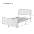 thumbnail image 3 of Miniyam Modern Full Size Metal Bed Frame with Curved Upholstered Headboard and Footboard,Bed with Under Bed Storage,Heavy Duty Metal Slats,Beige, 3 of 7