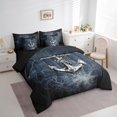 thumbnail image 2 of Nautical Anchor Bed Set in a Bag 7 Pcs,Retro Navy Black Spider Web Trippy Bedding Set,Navigation Ocean Adventure Theme Psychedelic Comforter with Fitted,Flat Sheet,Pillowcase,Pillow Covers,Queen, 2 of 5