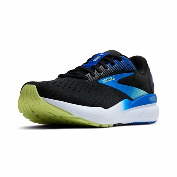 Brooks Men’s Ghost 16 Neutral Running Shoe - Black/Cobalt/Neo Yellow - 11.5 Medium