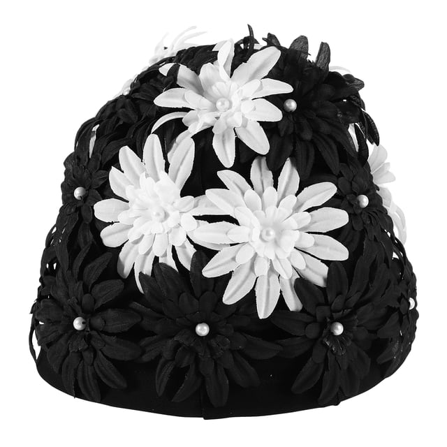 Miangastore Bonnets de Bain Floraux pour Femmes Réutilisables Brodés Bonnets de Bain pour Adultes Bonnet de Natation Bonnets de Bain pour le Bain Extérieur Été Natation