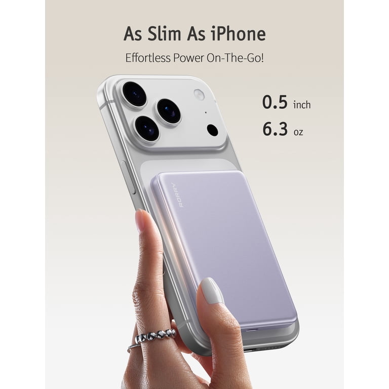 RORRY 10000mAh Wireless Magnetic Power Bank Purple photo 4