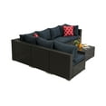 thumbnail image 6 of VANELC Patio Furniture Sets 6 Pieces Outdoor Sectional Rattan Sofa Manual Weaving Wicker Patio Conversation Set with Glass Table and Dark Blue Cushion, 6 of 9
