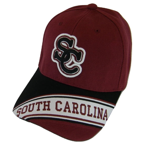 South Carolina Men's Banner on Bill Adjustable Baseball Cap (Burgundy/White)