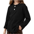 thumbnail image 5 of Acaics Girls' Long-Sleeve Layering T-Shirt: Fall Solid-Color Lightweight Modal Long-Sleeve Crew-Neck Top, Ages 0–15, 5 of 10