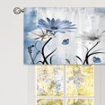 thumbnail image 4 of Rustic Blue Daisy Floral Curtain Valance for Window Treatments Farmhouse Flower Rod Pocket Kitchen Treatment Butterfly Country Drapes for Bathroom Bedroom Living Room 1 Panel (54x18 Inch), 4 of 5
