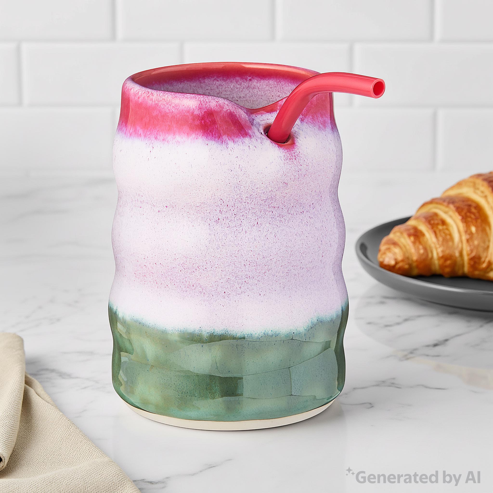 Mainstays Stoneware 16oz Purple Reactive Glaze Coffee Cup