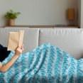 thumbnail image 3 of Abstract Soft Flannel Fleece Throw Blanket, Pool Tile Look Honeycomb Rhythmic Illustration, Cozy Plush for Indoor and Outdoor Use, 50" x 70", Sea Blue Blue, by Ambesonne, 3 of 5