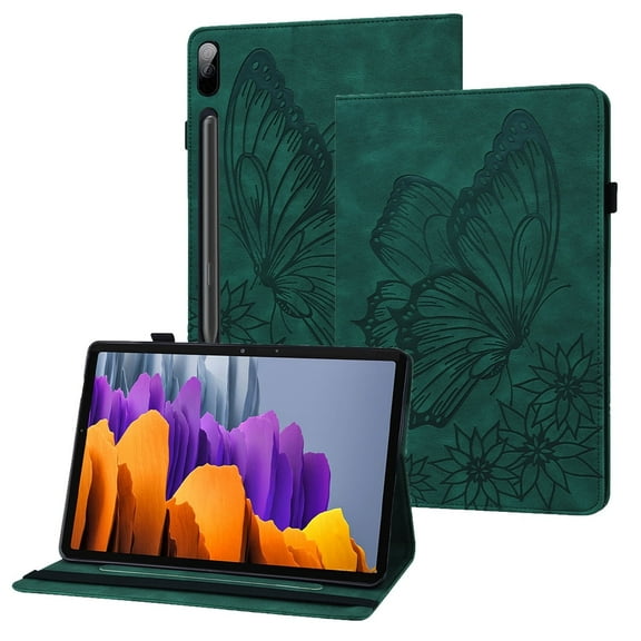 XYX Case for Samsung Galaxy Tab S9 Plus/S9 FE , Retro Butterfly Slim Folio Stand Cover (Green)