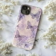 thumbnail image 5 of Vintage Purple Butterfly Phone Case, French Script Watercolor Floral iPhone Cover, Artistic Elegant Protective Case for iPhone 16 15 14 13 12 11 Plus Pro Max Mini, 5 of 6