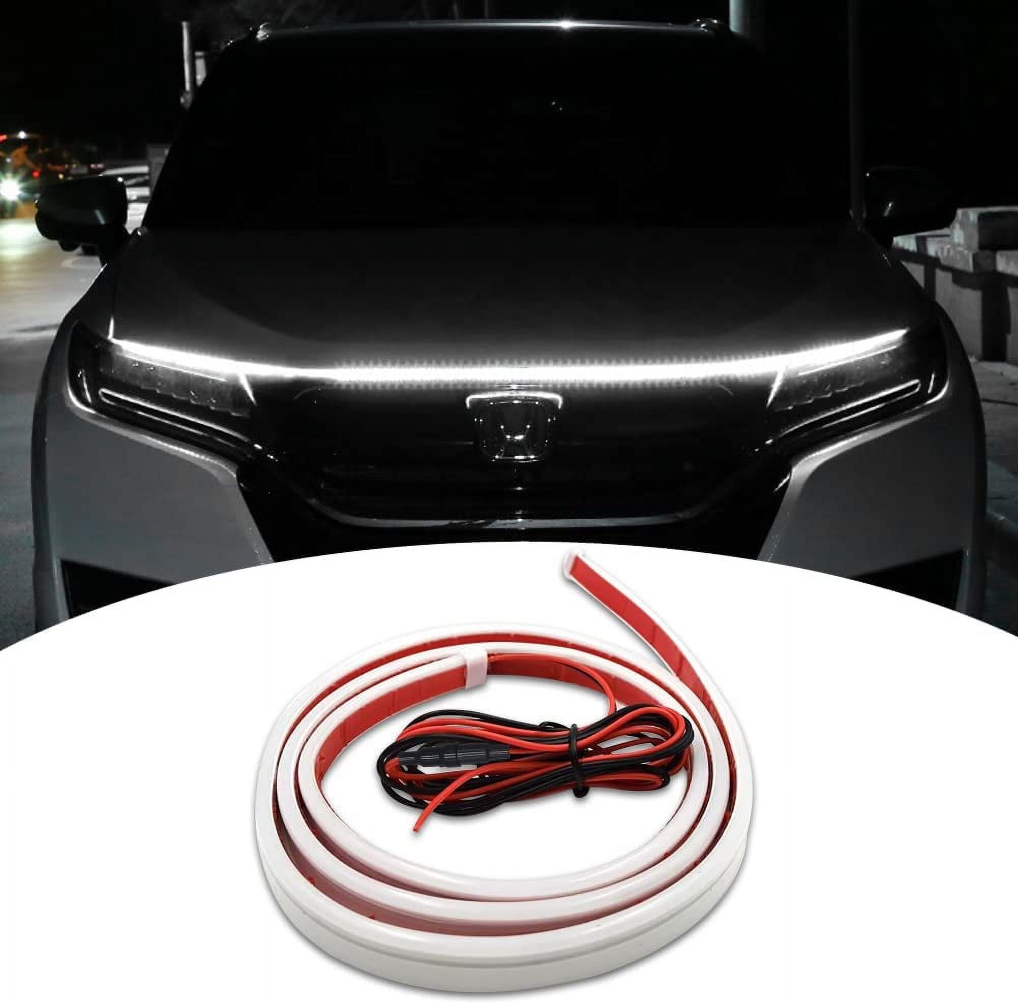 Waterproof Car LED Hood Daytime Running Lights Strip Flexible - Foto 8