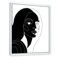thumbnail image 3 of Designart 'Retro Black and White Minimal Portrait of Young Girl' Modern Framed Canvas Wall Art Print, 3 of 5