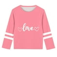 thumbnail image 5 of Fesfesfes Kids Girls Casual 2025 Valentine's Day Heart Print T-shirt Fashion Cute Round Neck Print Long Sleeve Soft Tunic Tops Tees 3-14 Years(Pink,11 Years), 5 of 5
