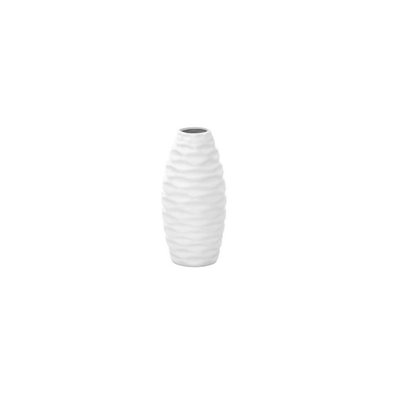 Ceramic Vase Matte Finish White 11.75"H -254