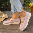 thumbnail image 4 of Domzle Orthopedic Shoes for Women Wide Width Breathable Knit Slip On Walking Sneakers with Arch Support Comfortable Lightweight Non Slip Casual Work Shoes Pink 38, 4 of 8