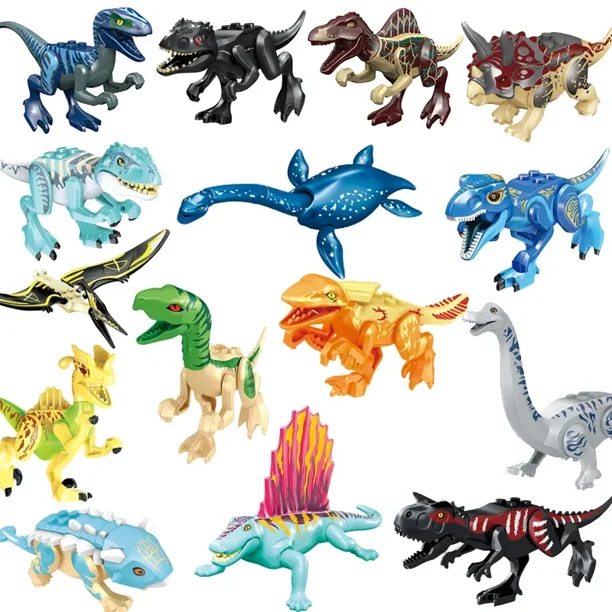 Bloques de construcción de dinosaurios jurásicos para niños, figuras de acción de Indominus Rex, modelos de Tiranosaurio DIY, juguetes de animales, regalos para niños