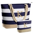 thumbnail image 1 of Bolsa de playa YOOLIFE Initial K azul para mujer, regalo de Navidad, 1 of 7