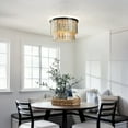 thumbnail image 5 of 5-Light 20 in. Farmhouse Coastal Capiz Seashells Flush Mount Ceiling Light in Matte Black with Rectangular Shells Panes for Dining Room, 5 of 5