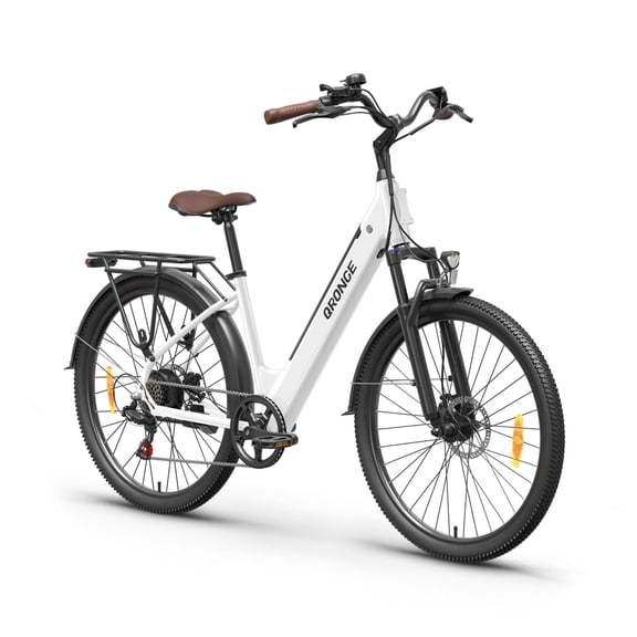 26 inch Electric Bike for Adults 1200W Peak Step Through E-Bike 70Miles Range 25 mph Max Speed Electric Bicycles 7-Speed Front Fork Suspension E-Mountain Bikes 36V 12.8AH Battery, UL2849 by SGS
