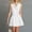 *White, variant on ClodeEU Women's Linen V Neck Sleeveless Lapel Mini Dress,Solid Color Casual Midi Dress Black,Women's Plus L