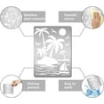 thumbnail image 4 of Coconut Tree Stencil Metal Summer Beach Sailboat Sun Geese Palms Painting Stencils Stainless Steel Template for Painting on Wood Wall Fabric Canvas Home Decor Art DIY Crafts 7.5x5.5inch, 4 of 7