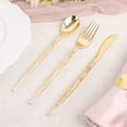Efavormart 24 Pack | 8" Gold Glittered Disposable Cutlery Set, Plastic Silverware for Wedding ...