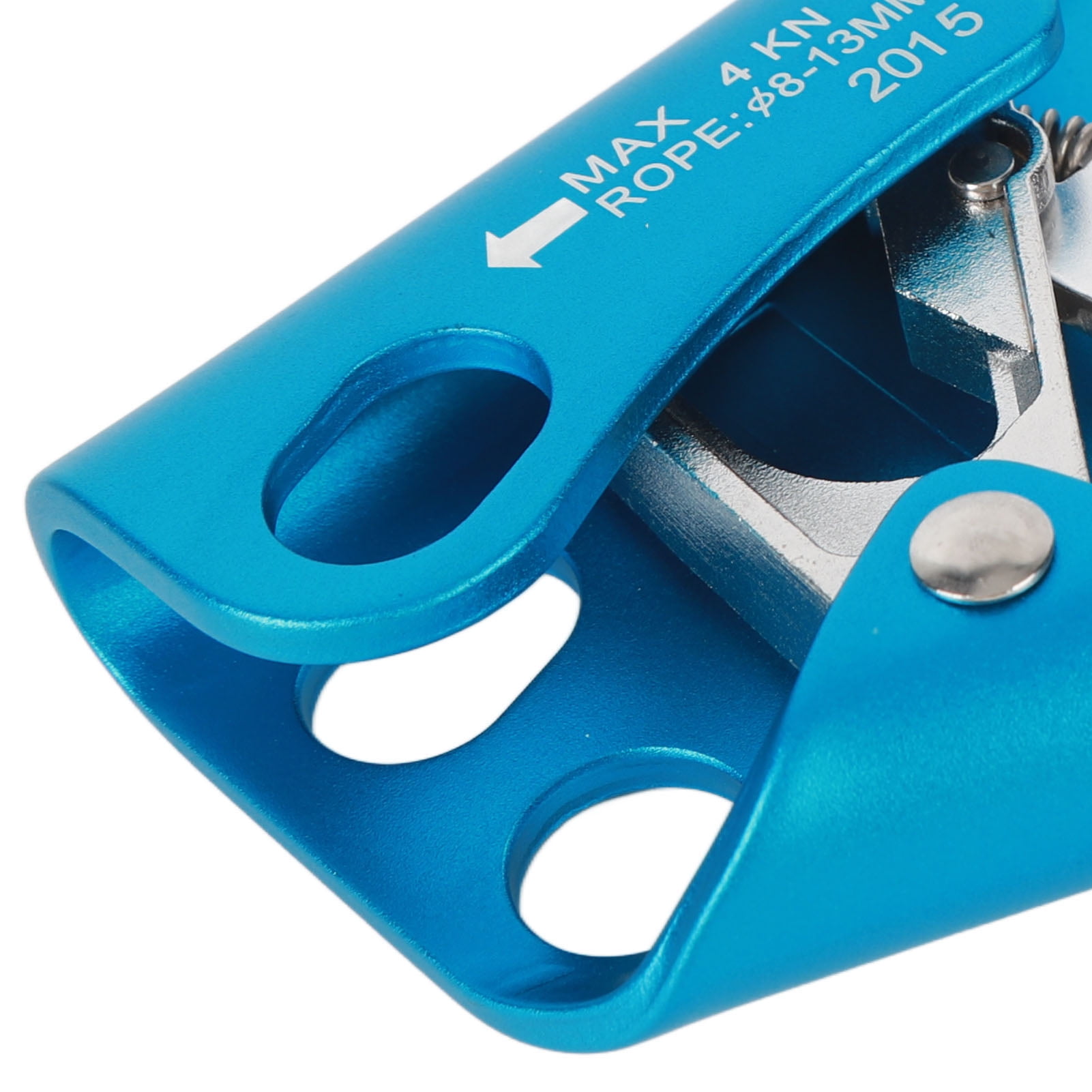 YAHHU Left Hand Climbing Ascender Device, Ergonomic Aluminum Magnesium Alloy Rope Ascender for Rock Tree Climbing Rappelling, Blue (8.66 inches / 22 cm)