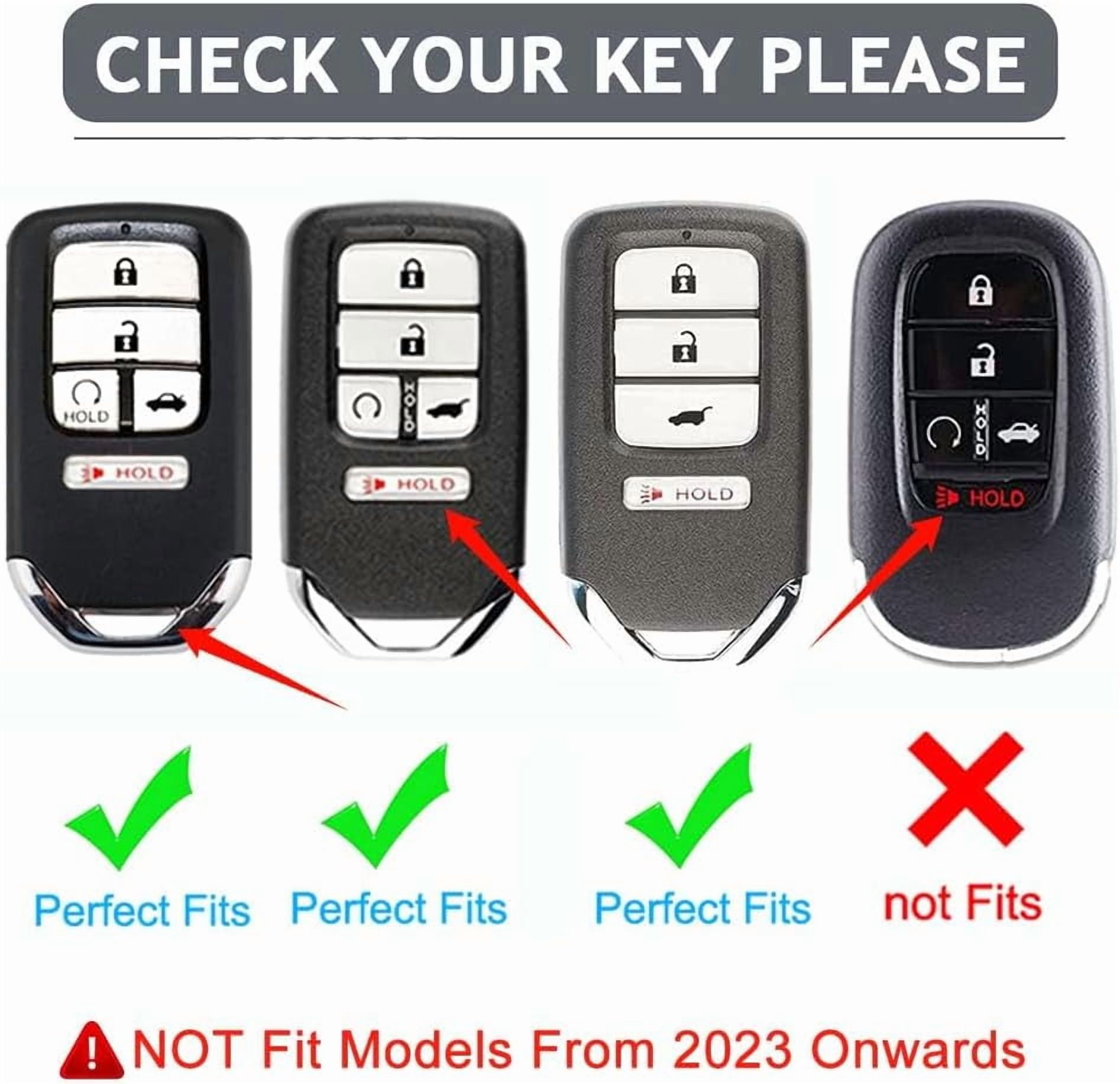 Key Fob Cover Compatible with Fit for Honda Civic CR-V Accord HR-V Pilot, Premium Soft TPU, Full Protection, Smart Remote Key, Keychain, Keychain Case Holder Protector,Size B-black