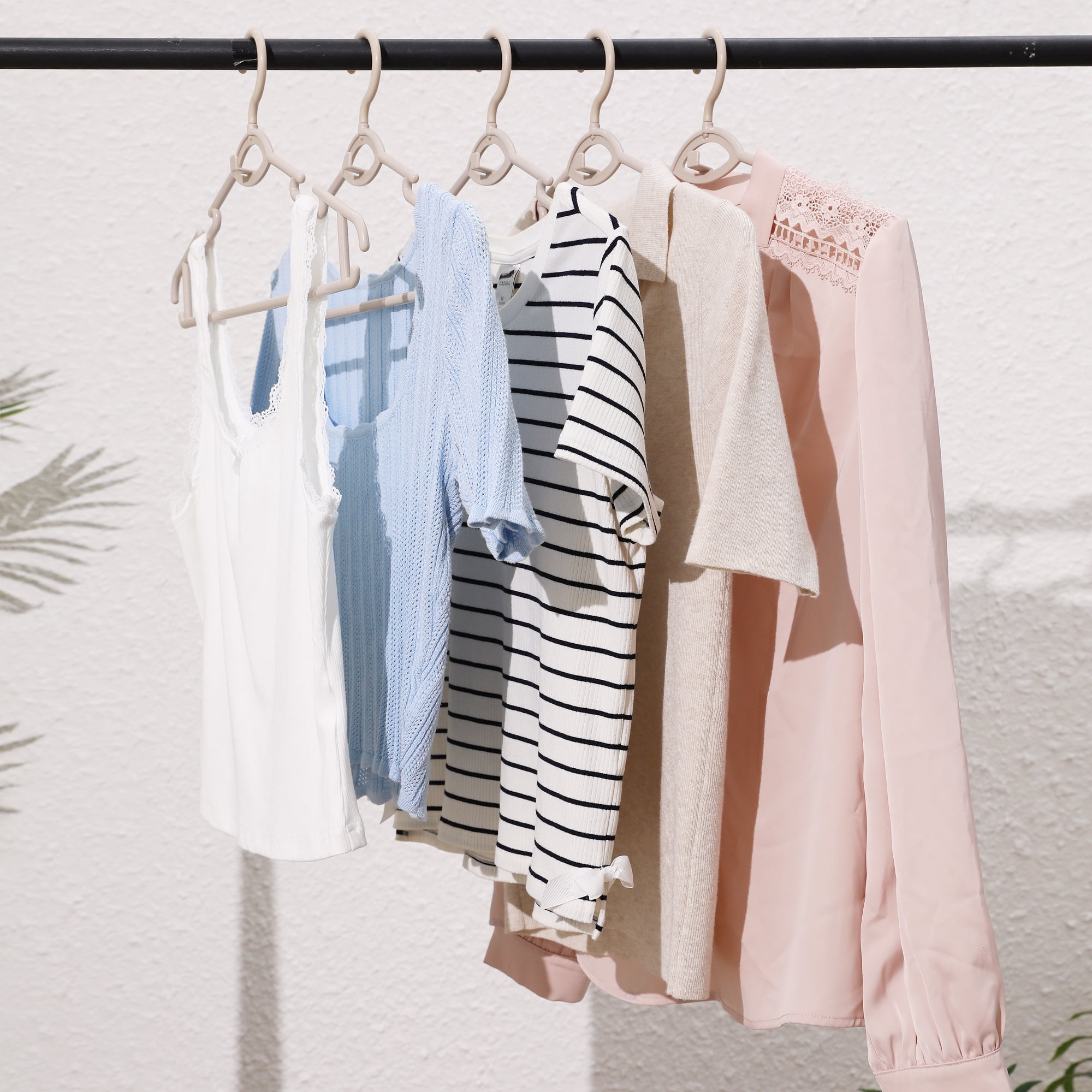 Unique Bargains Plastic Non-Slip Hangers Space Saving Clothes Hangers 30 Packs Khaki