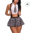 thumbnail image 1 of Conjunto de ropa interior sexy Traje de traje de escenario de tentación uniforme Traje de ropa de cosplay suave, Gris, M seitruly XX000043-12, 1 of 7