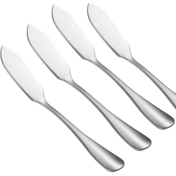 GIXUSIL Stainless Steel Butter Knife, Set of 4, Butter Spreader, Breakfast Spreads,Cheese and Condiments,Silver