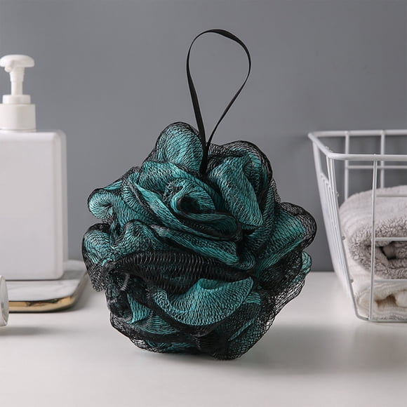 Two-Tone Bath Pouf, Soft and Fluffy Mesh Foam Sponge, High-Density Lathering, Gentle Exfoliating, Long-Lasting Durable PE, Easy Hanging, Back and Body Cleansing for Shower, Spa, Home