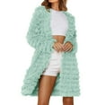 thumbnail image 5 of Hontri Women's Cardigan Thin on Sales, Women's 2023 Winter Faux Jackets Fall Fashion Front Long Shaggy Coat Outerwear Black,Grey,White,Khaki,Yellow,Pink,Mint Green,Wine, 5 of 5