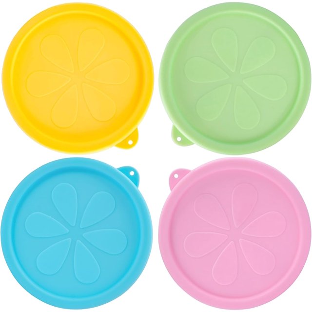 Couvercles de Remplacement en Silicone pour 4 Tasses pour Pyrex 7201-PC, Couvercle de Rangement à Joint Rond 4 Pcs Sécuritaire pour Bols en Verre, pour Micro-Ondes, Lave-Vaisselle et Congélateur, Étanche, 4 Couleurs pour une Différenciation Facile