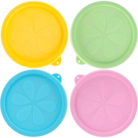 Couvercles de Remplacement en Silicone pour 4 Tasses pour Pyrex 7201-PC, Couvercle de Rangement à Joint Rond 4 Pcs Sécuritaire pour Bols en Verre, pour Micro-Ondes, Lave-Vaisselle et Congélateur, Étanche, 4 Couleurs pour une Différenciation Facile