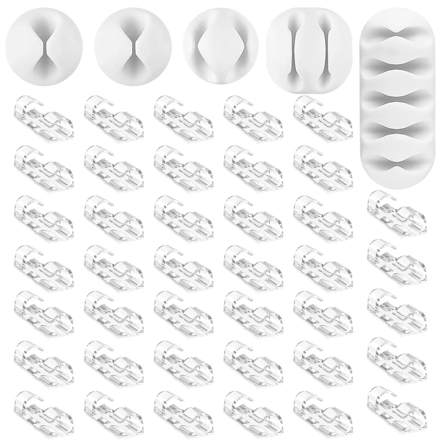 45PC Cable Holder Adhesive Cable Clips Set,Upgraded Wire Holders for
