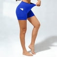 thumbnail image 7 of Fnooota Womens Biker Shorts with Pockets, Casual Stretchy Summer High Waisted Workout Shorts Yoga Shorts Blue Size 5XL, 7 of 7