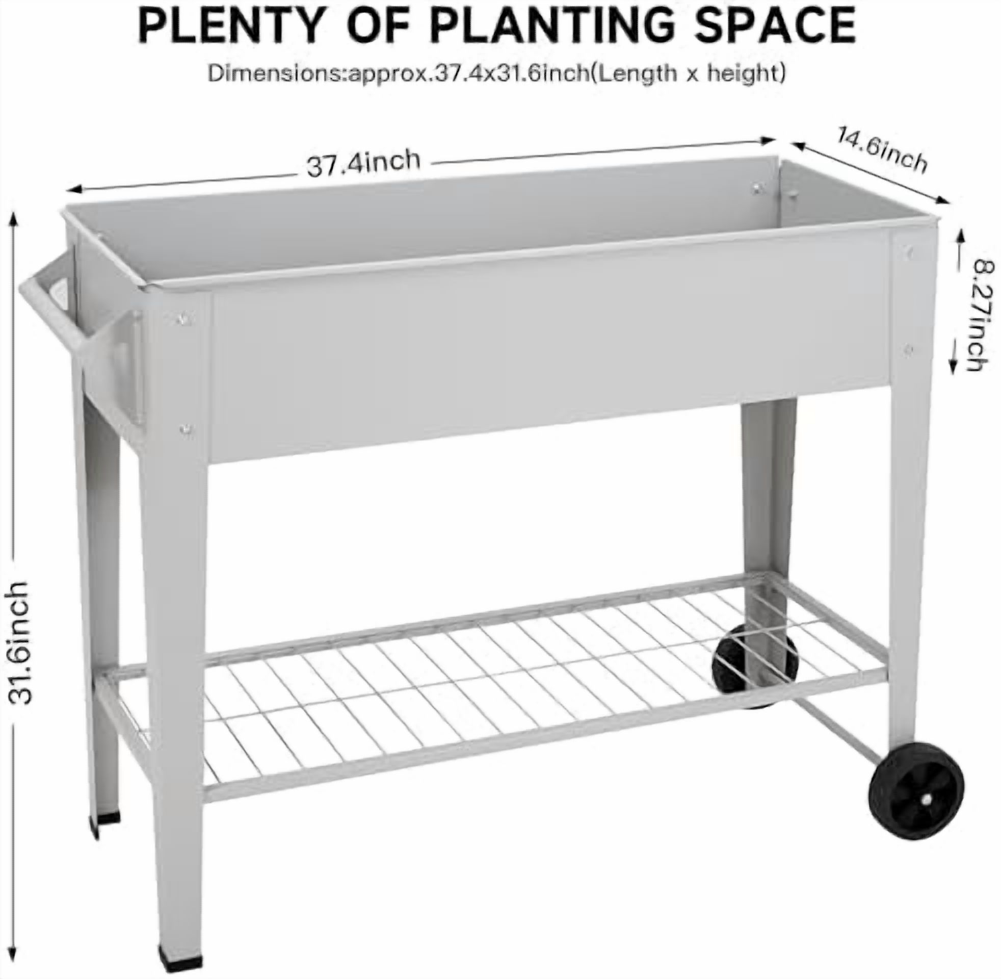 𝐑𝐚𝐢𝐬𝐞𝐝 𝐆𝐚𝐫𝐝𝐞𝐧 𝐁𝐞𝐝 𝐎𝐮𝐭𝐝𝐨𝐨𝐫 Elevate Herb Garden Planter Box Outdoor Raised Planter Box with Legs On Wheels for Vegetables Flower Tomato Patio Backyard