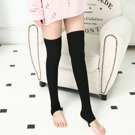 

LASHALL SOCK Women Knit Long Boot Socks Over The Knee High Slim Leg Thigh Stockings BK(Buy 2 Receive 3)