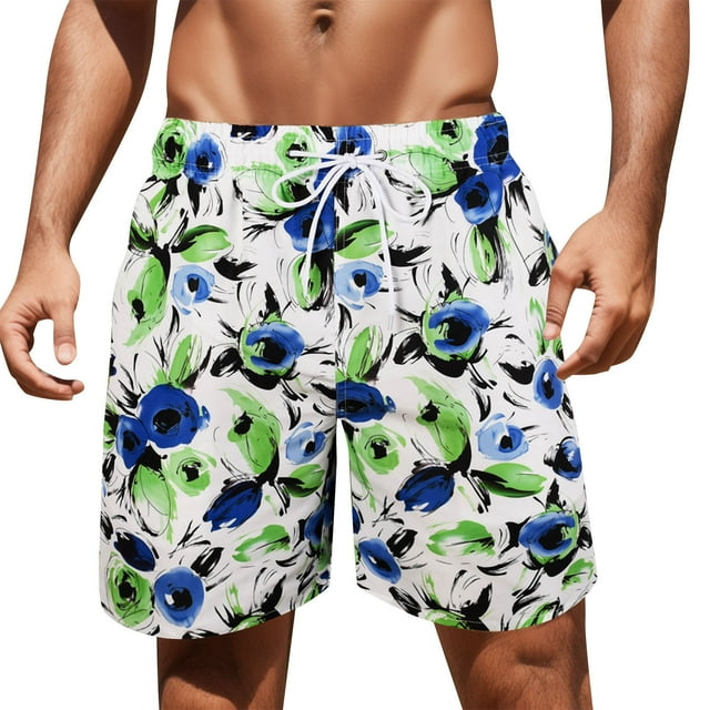 Aayomet Big and Tall Mens Swim Trunks Spring Holiday Beach Beach Pants Swimming Trunks Shorts (White, M)