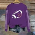thumbnail image 2 of Sweaters For Women Football Funny Graphic Print Sunday Casual Long Sleeve Crewneck Fall Pullover Sweatshirt Polyester Purple Size S-3Xl Oversized Sweaters For Women, 2 of 4