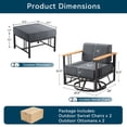 thumbnail image 7 of Unnifurnzi 5 Pieces Patio Furniture Set-Outdoor Furniture with Swivel Rocker Patio Chairs Small Patio Furniture Set with Outdoor Ottomans for Deck Porch Poolside Balcony-Black/Dark Gray, 7 of 7