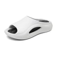 thumbnail image 5 of KIJBLAE Couples Matching Thick Sole Non Slip Slide Slippers, Soft Indoor Outdoor Beach Pool Shower Casual Sandals White 38-39, 5 of 9