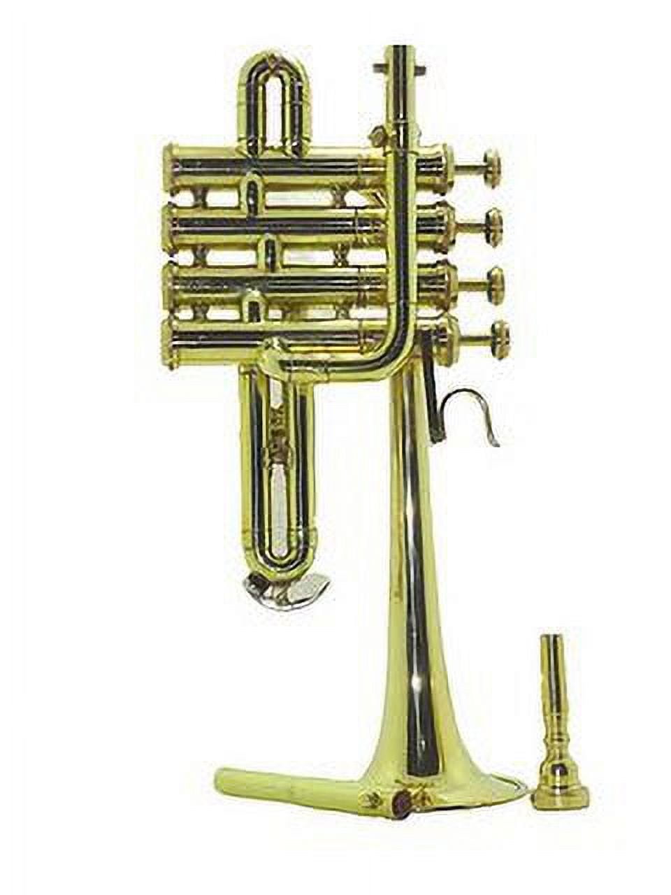 SHREYAS Piccolo Trumpet Brass Finish Picollo Bb/A Pitch W/Case-Mp Gold