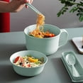 thumbnail image 4 of OAVQHLG3B Ramen Bowl Set,Microwave Ramen Bowl with Lid,Microwave Ramen Bowl with Strainer,Chopsticks Lunch Bag Spoon Fork ,Instant Ramen Bowl Set,Portable Ramen Bowl Cooker for Dorm,Home, 4 of 5
