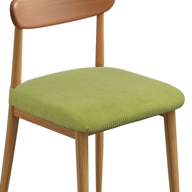 Juego de 4 fundas para sillas de comedor, fundas elásticas lavables para asientos de sillas, protector de cojín para comedor, hotel, cocina, banquete, verde