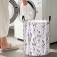 thumbnail image 4 of Lsque Lavender Flowers pattern Laundry Hamper Basket, Tall Woven Rope Hamper Basket for Clothes, Lightweight Storage Basket, Collapsible Waterproof-, 4 of 8