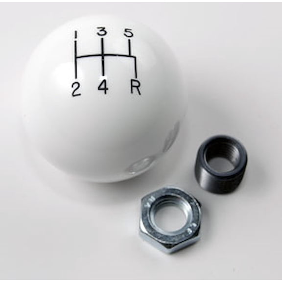 JEGS Engraved Shift Knob - White 5-Speed Pattern