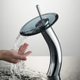 KRAUS Tall Waterfall Bathroom Faucet for Vessel Sink with Clear Black ...