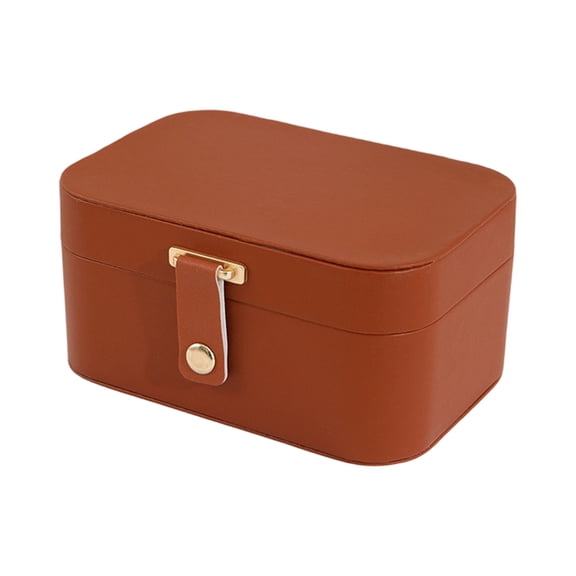 Double Layer PU Leather Jewelry Organizer Box, Large Capacity Portable Travel Jewellery Storage Case for Necklaces Bracelets Rings Earrings, 5 Colors Available