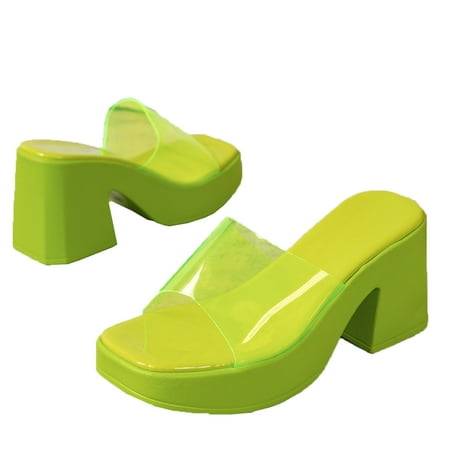 Winter Savings Holiday Deals 2024! Antqov Womens Sandals Wedge Sandals for Women Fashion Women Solid Casual Beach Summer Slippers Plus Size Slope and Heel Shoes Green 7